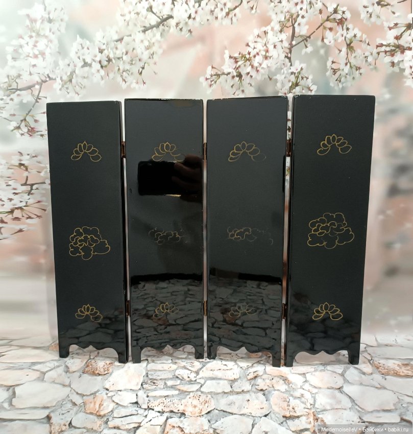 Ширма лаковая инкрустация перламутром (фото 2)