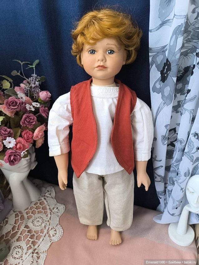 Фарфоровая кукла мальчик Германия 90е (фото 2)