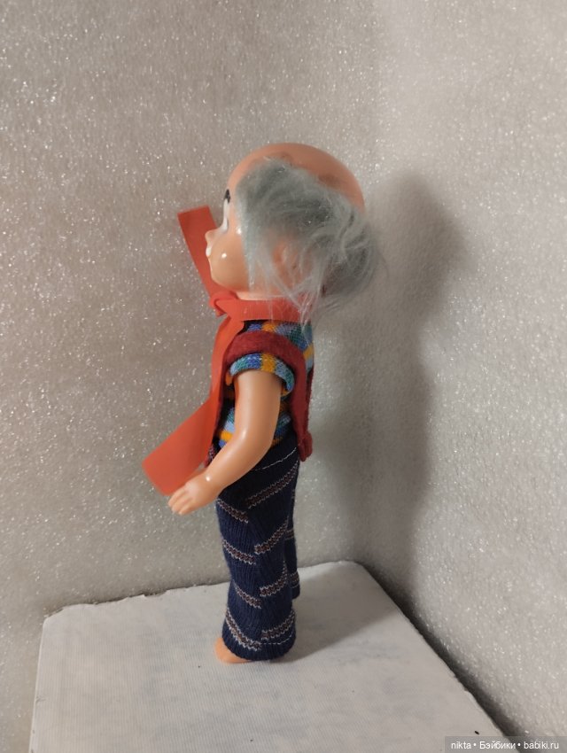 Белый клоун. Кукла ГДР. 19 см (фото 2)