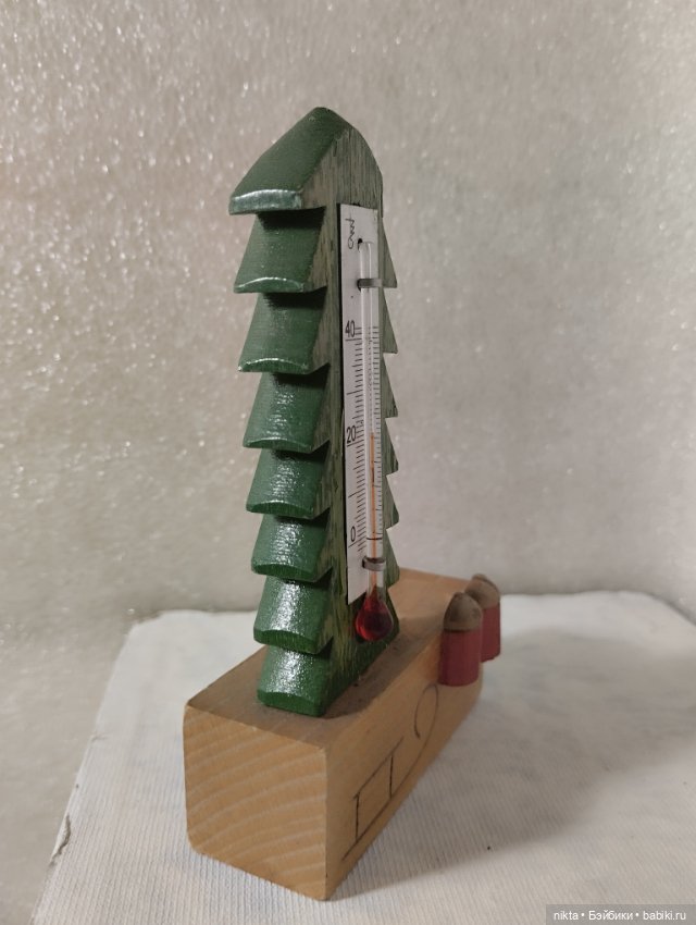 Деревянный термометр СССР для кукольного быта, для творчества (фото 2)