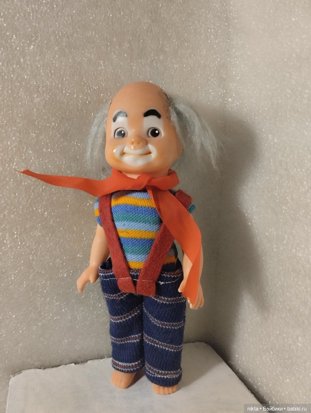 Белый клоун. Кукла ГДР. 19 см