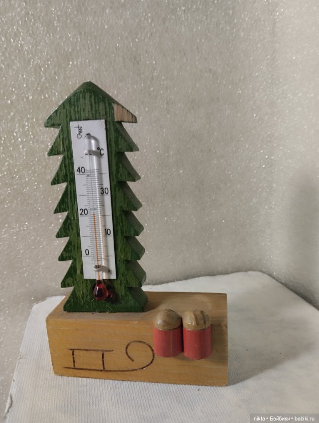 Деревянный термометр СССР для кукольного быта, для творчества