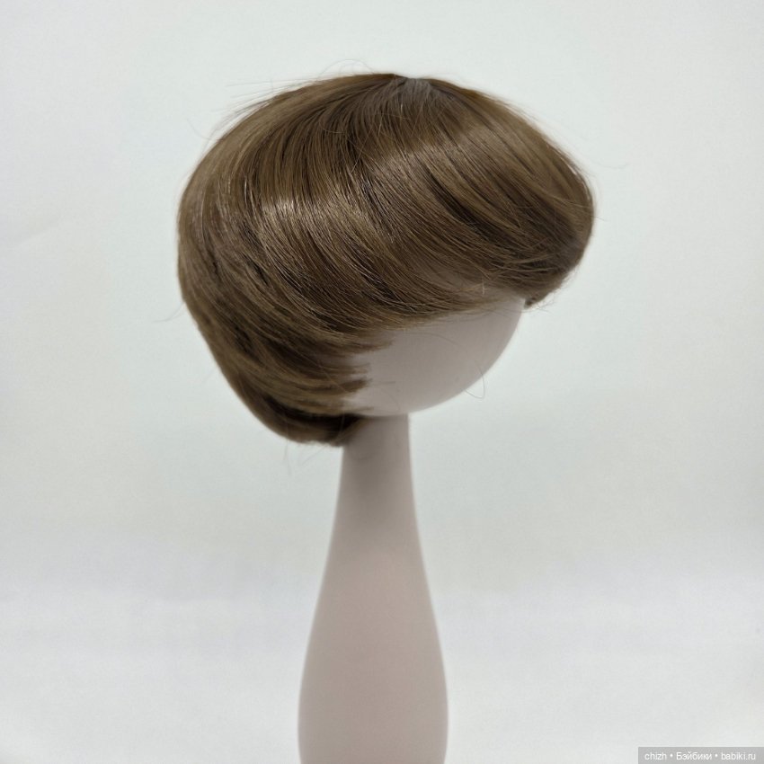 Парик для кукол, волосы короткие, цв.русый (10М), обхват головы 27 см, П-07 (фото 4)