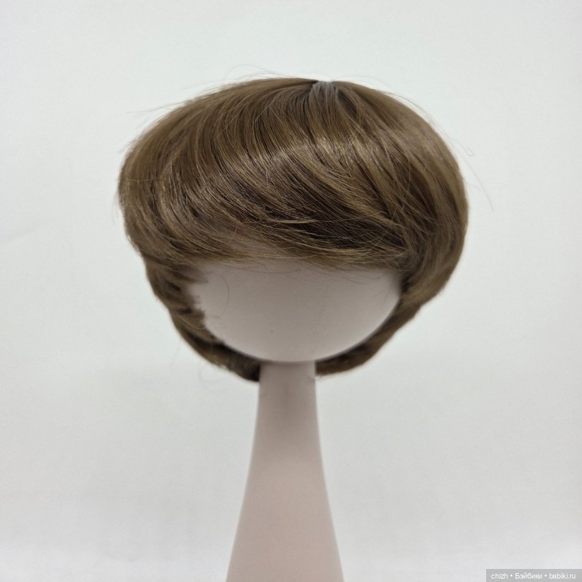 Парик для кукол, волосы короткие, цв.русый (10М), обхват головы 27 см, П-07 (фото 5)