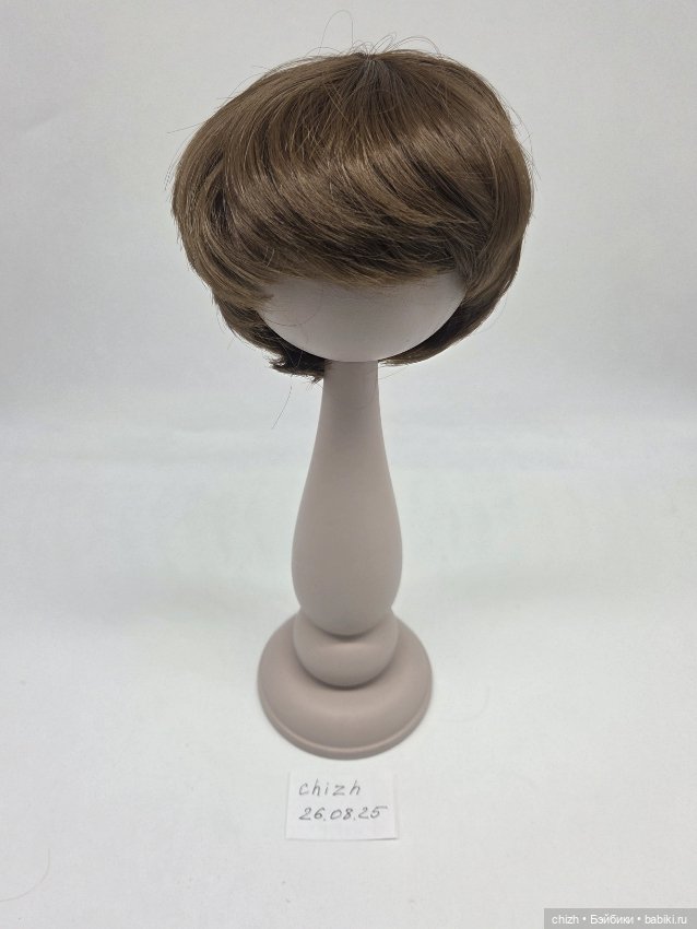 Парик для кукол, волосы короткие, цв.русый (10М), обхват головы 27 см, П-07