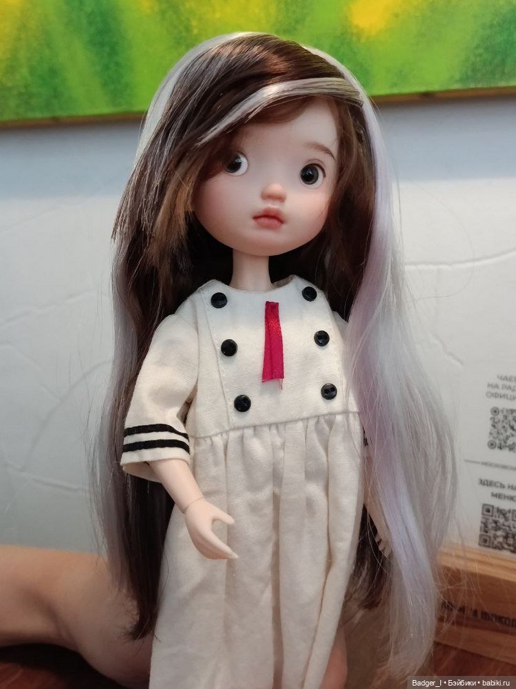 Паричок для Landoudou, тини-бжд 1/6 и других куколок с головкой 15,5 см (фото 3)