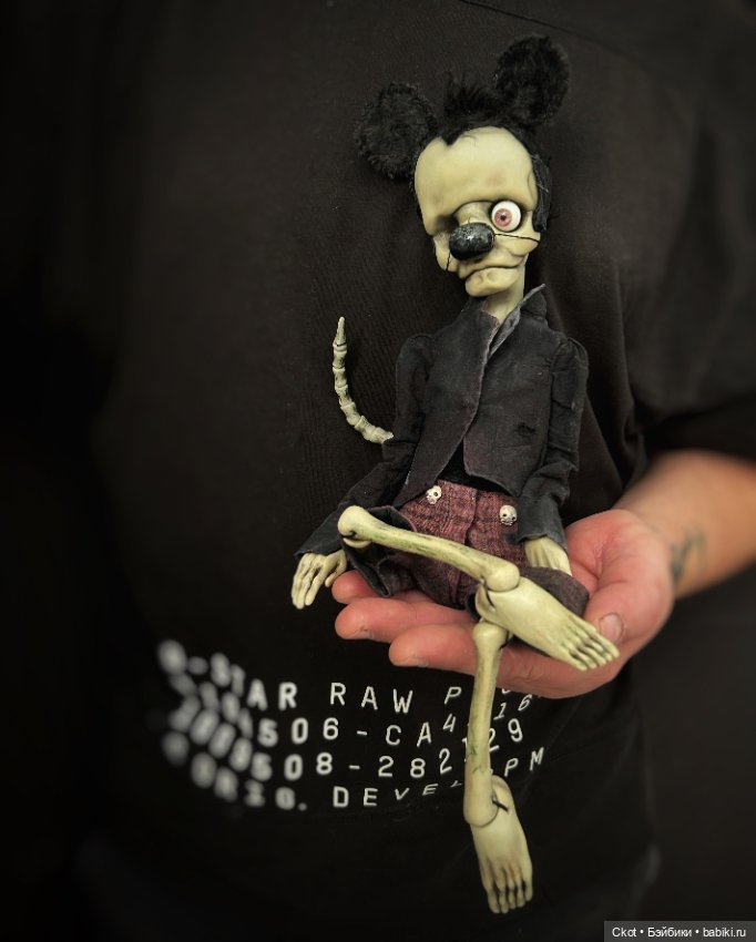 Микки Маус авторская художественная кукла