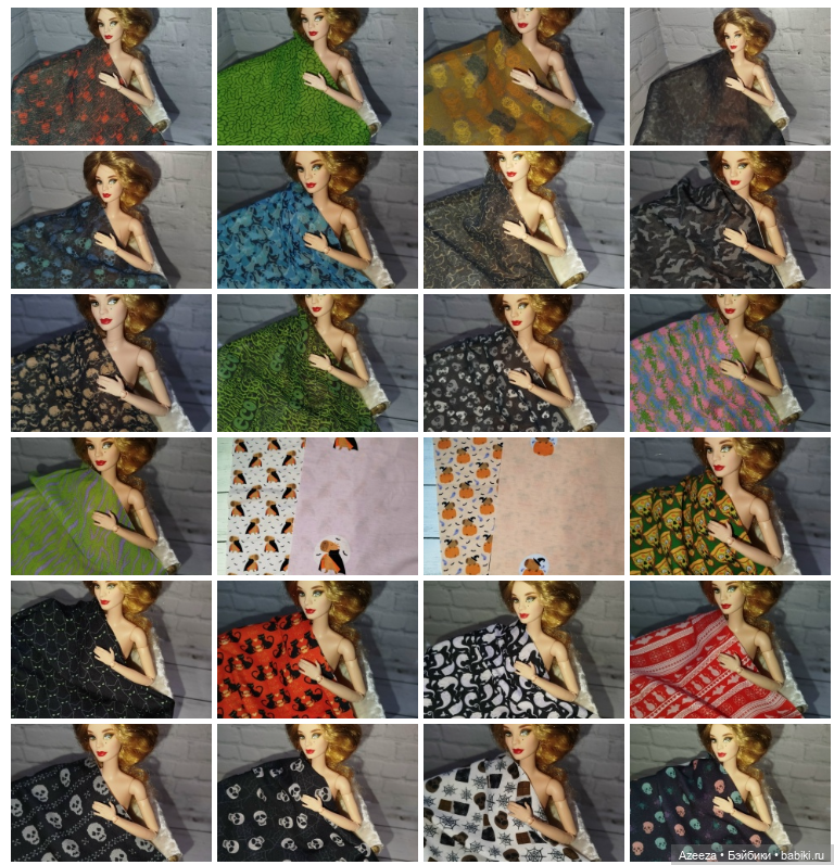 Ткани для пошива кукольной одежды (мелкий вразмерный рисунок, в наличии и под заказ) (фото 3)