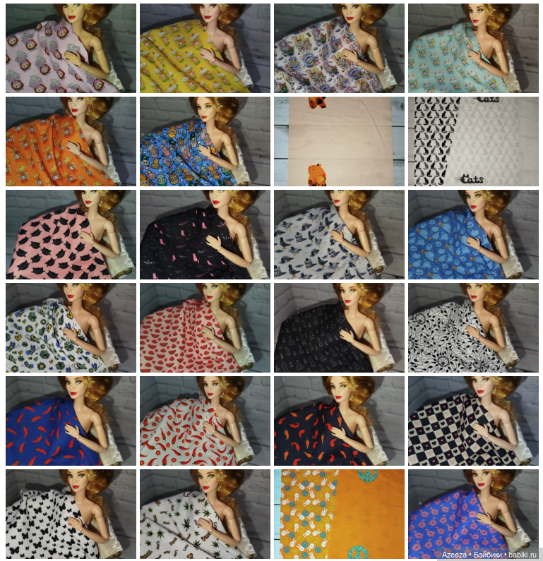 Ткани для пошива кукольной одежды (мелкий вразмерный рисунок, в наличии и под заказ) (фото 5)