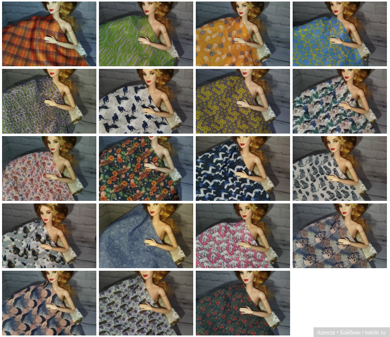 Ткани для пошива кукольной одежды (мелкий вразмерный рисунок, в наличии и под заказ) (фото 2)