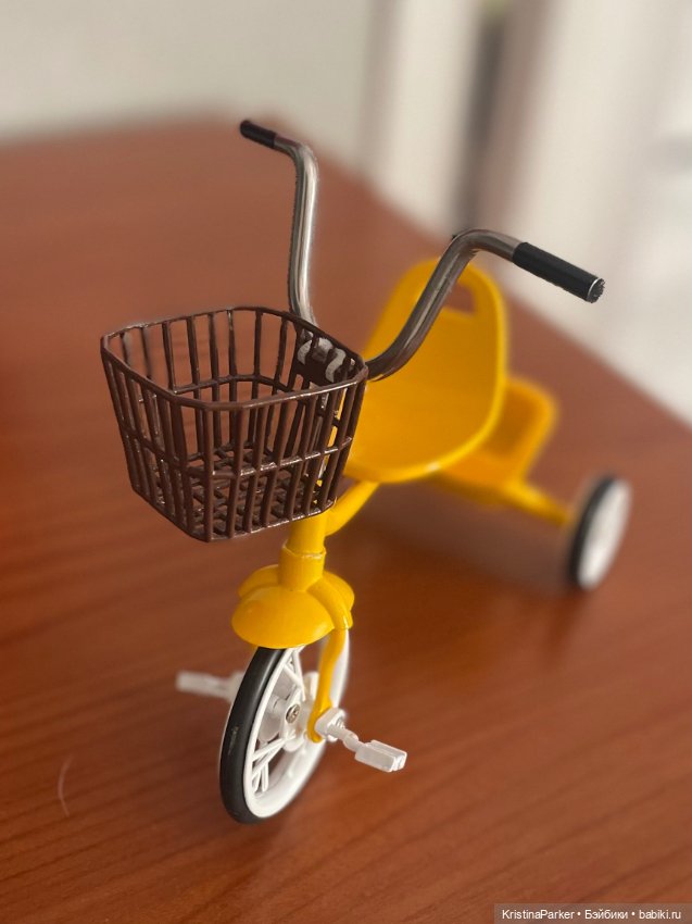 Велосипед желтый для кукол формата 1/6 (фото 4)
