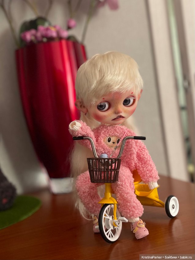 Велосипед желтый для кукол формата 1/6 (фото 5)