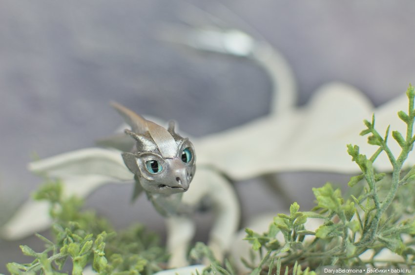 Бело-серебряный дракон — Авторские игрушки