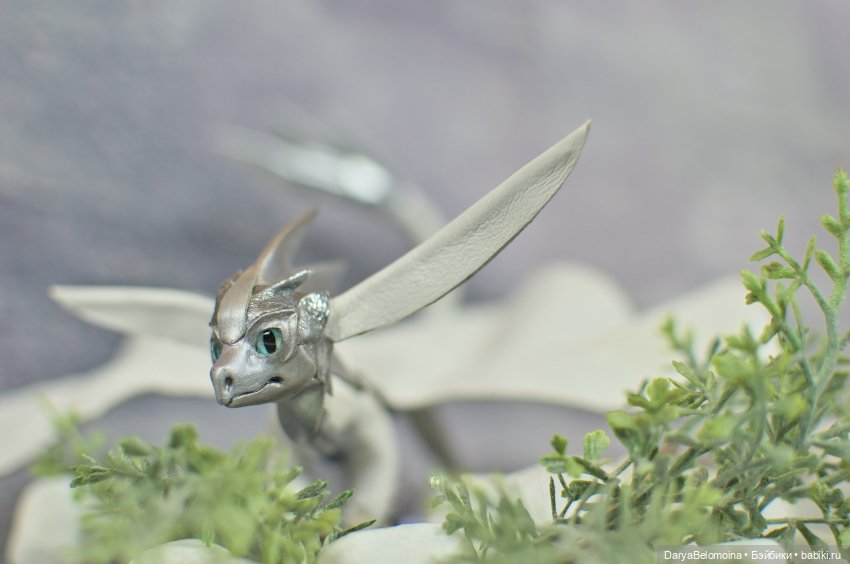 Бело-серебряный дракон — Авторские игрушки