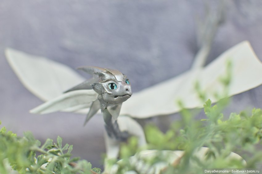 Бело-серебряный дракон — Авторские игрушки