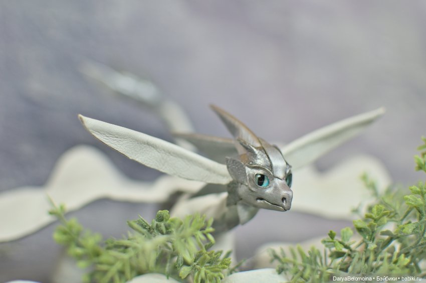 Бело-серебряный дракон — Авторские игрушки