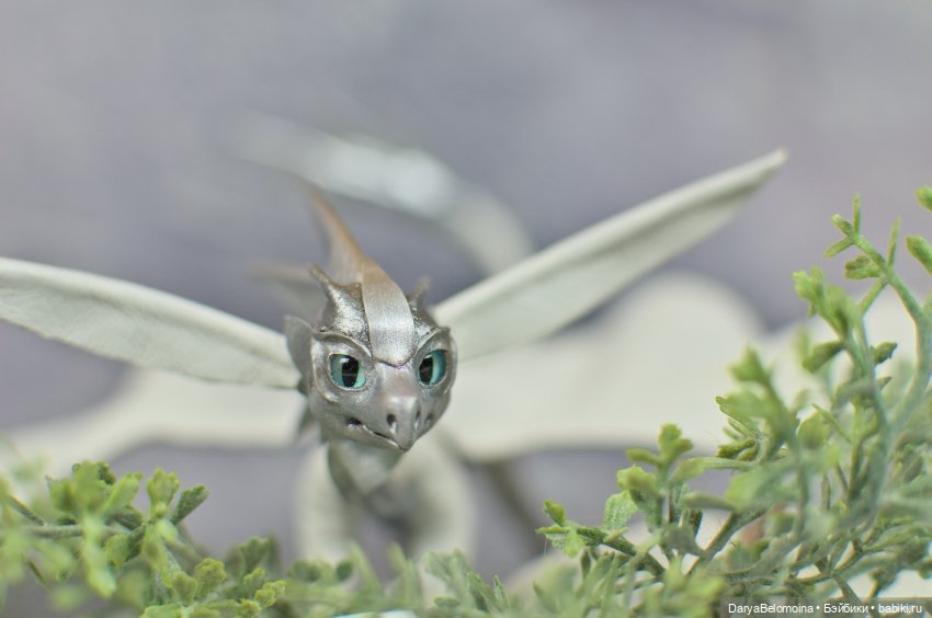 Бело-серебряный дракон — Авторские игрушки