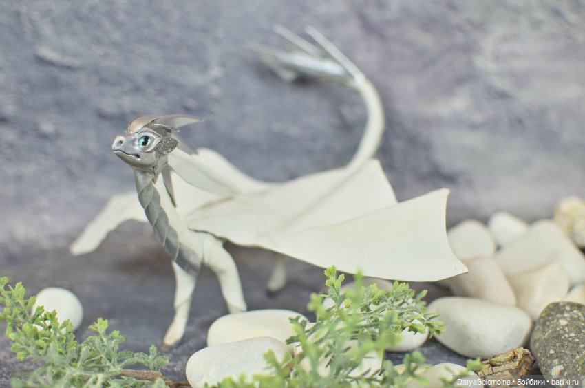 Бело-серебряный дракон — Авторские игрушки (фото 8)