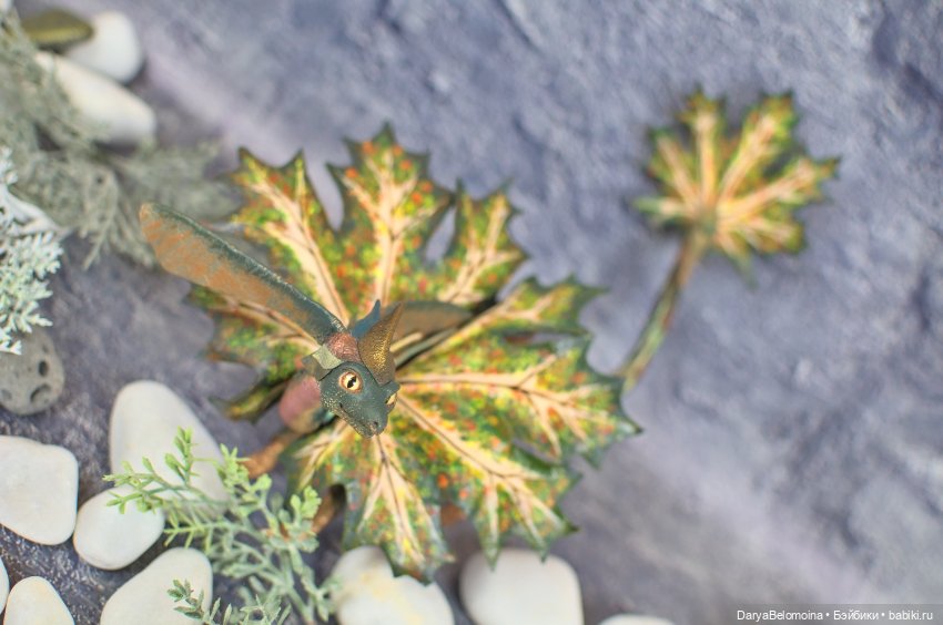 Зеленый кленовый дракон — Авторские игрушки