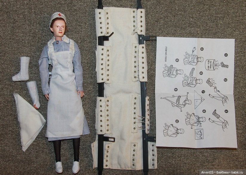 Винтажная шарнирная медсестра с аксессуарами