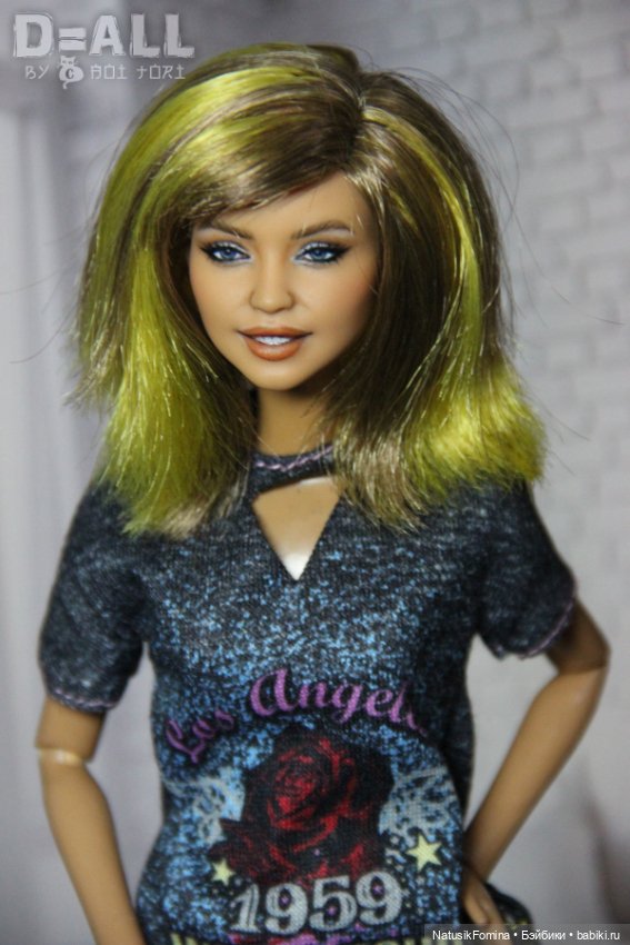 ООАК голова куклы Барби Игра с модой Barbie Fashionistas #87 Rockstar Glam (фото 6)
