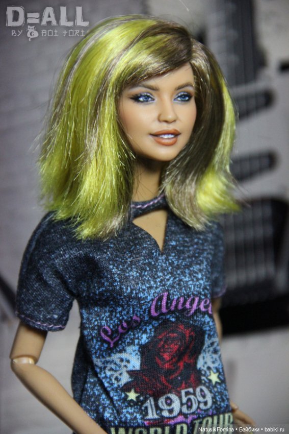ООАК голова куклы Барби Игра с модой Barbie Fashionistas #87 Rockstar Glam (фото 7)