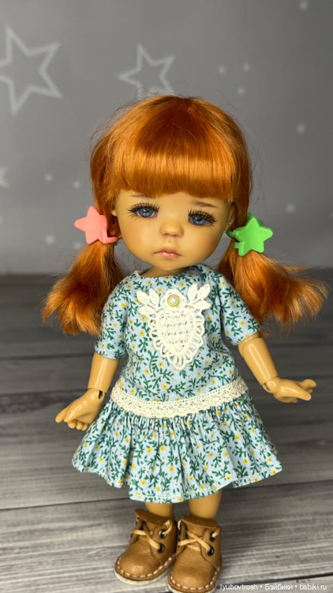 Натуральный парик 5/6 для маленьких кукол с обхватом головы 13,5см (фото 8)