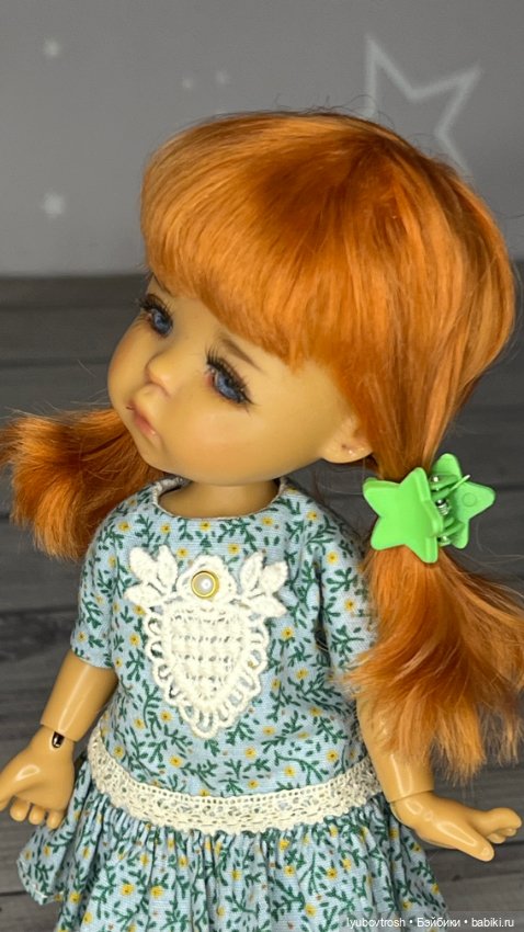 Натуральный парик 5/6 для маленьких кукол с обхватом головы 13,5см (фото 9)
