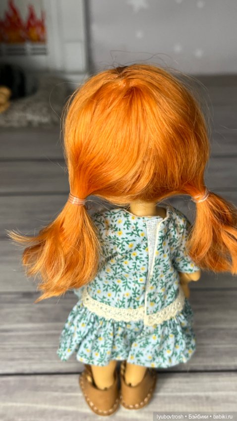 Натуральный парик 5/6 для маленьких кукол с обхватом головы 13,5см (фото 5)