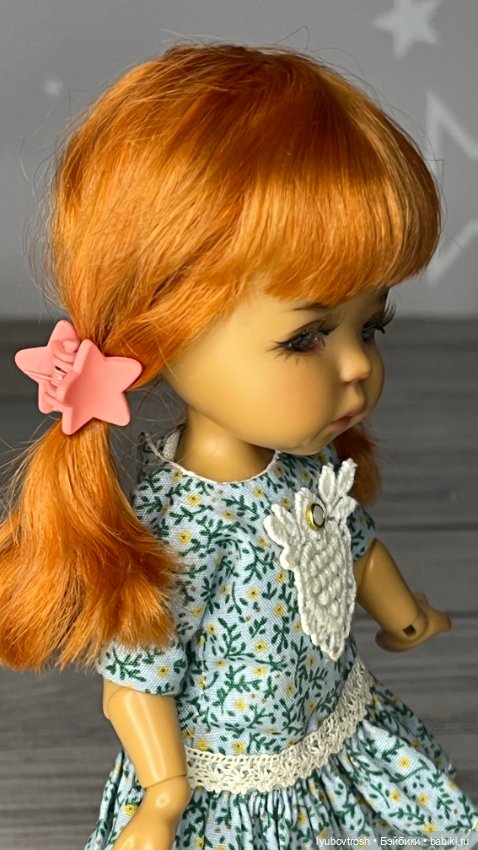 Натуральный парик 5/6 для маленьких кукол с обхватом головы 13,5см (фото 7)