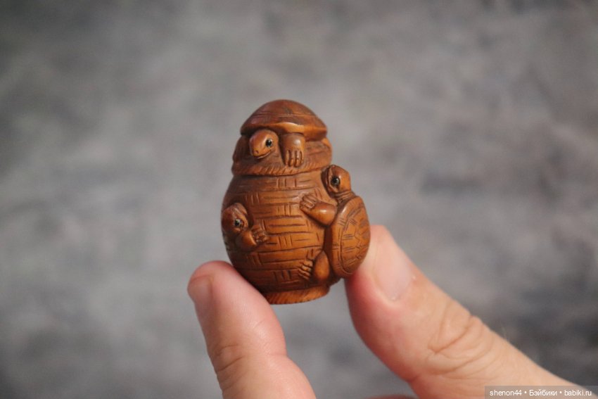 Нэцкэ "черепахи на корзинке". Винтаж (фото 5)