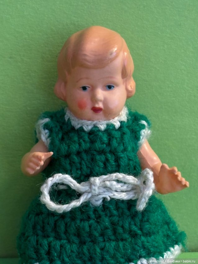 Целлулоидная куколка Minerva с рельефными волосами, высота 11,5 см (фото 5)