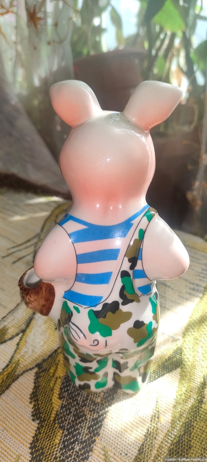 Статуэтка, фигурка, карандашница, вазочка Гжель. Поросёнок (фото 3)