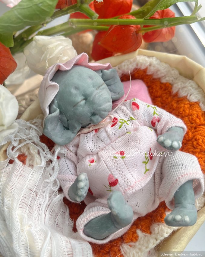 Слонёнок Груня , кукла младенец (фото 6)