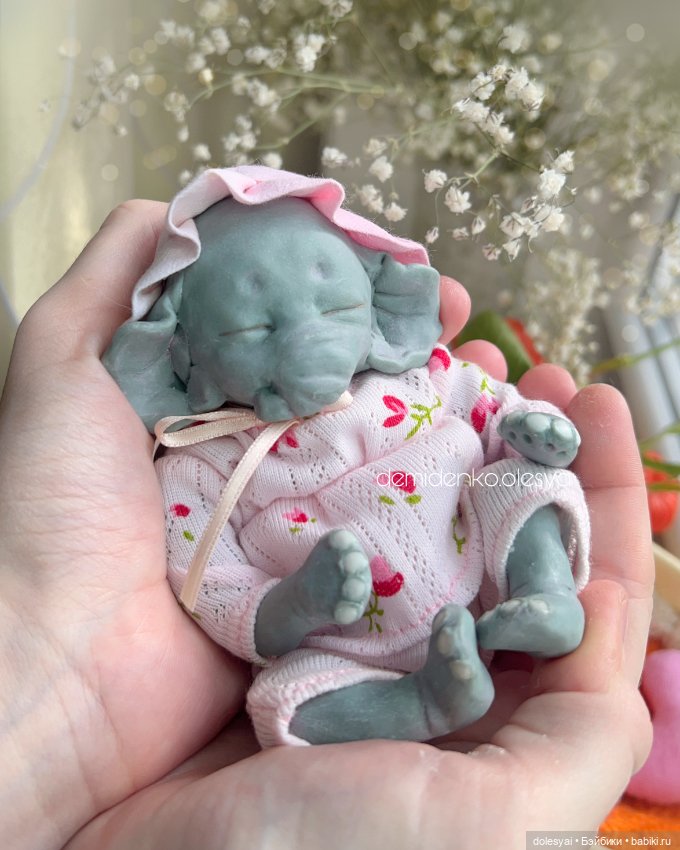 Слонёнок Груня , кукла младенец (фото 3)