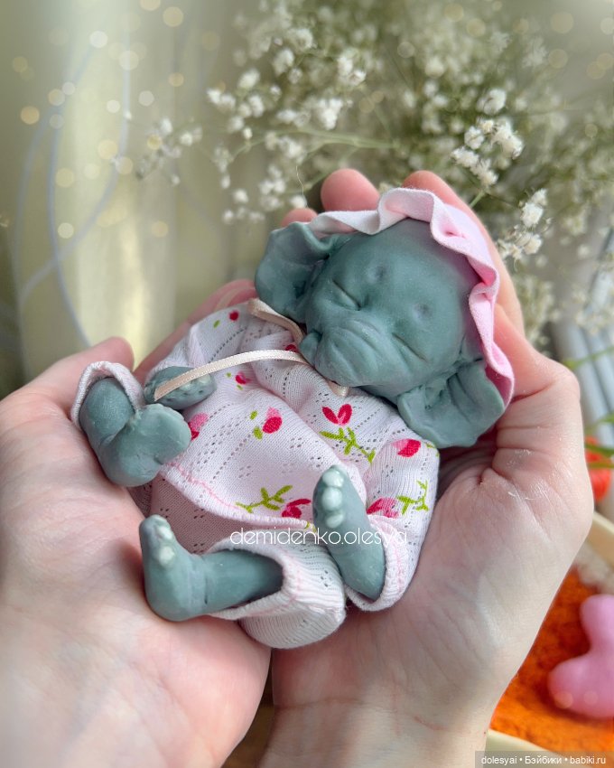 Слонёнок Груня , кукла младенец (фото 2)