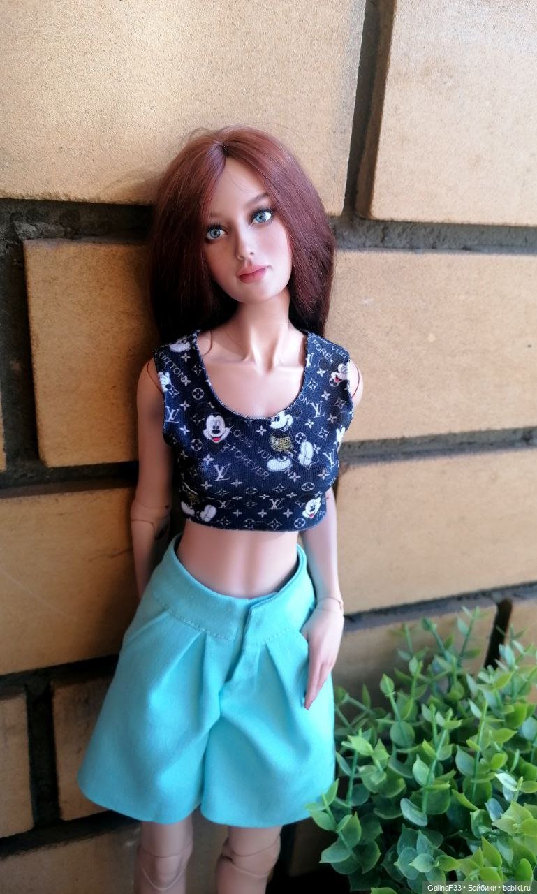 Одежда для кукол формата 1/4 из джинсы и хлопка