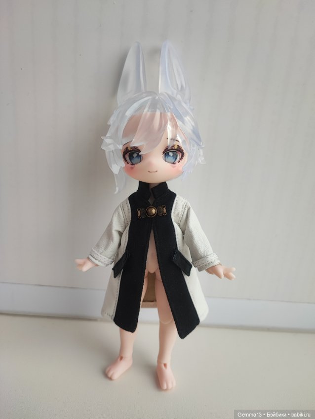 Кожаное пальто для куклы ob11 (фото 3)