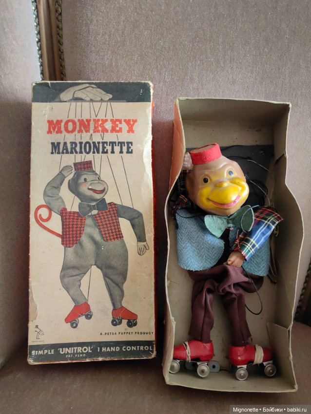 Марионетка Обезьяна на роликах