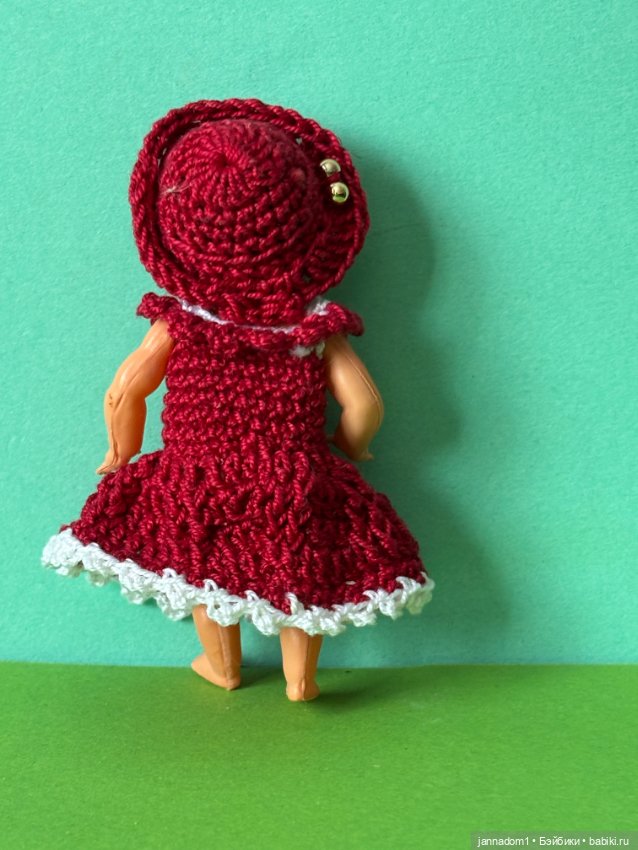 Целлулоидная куколка с красивым мейком Petitcollin, высота 8 см (фото 4)