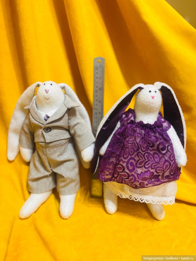 Пара тильда-зайцев — Авторские игрушки (фото 2)