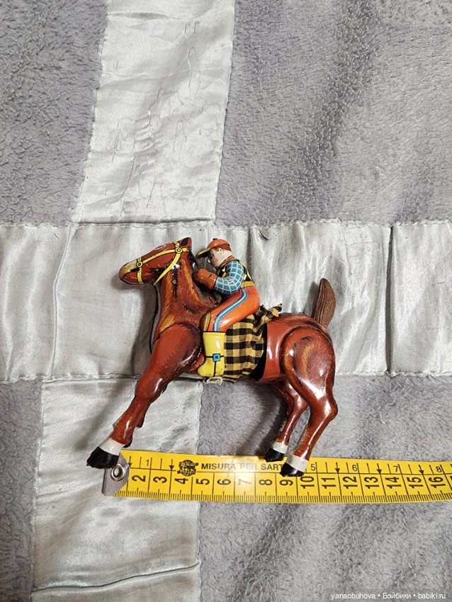 Старинная заводная игрушка ковбой, Япония (фото 8)