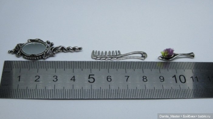 Комплект для красавиц - зеркало, расчёска, щётка (фото 4)