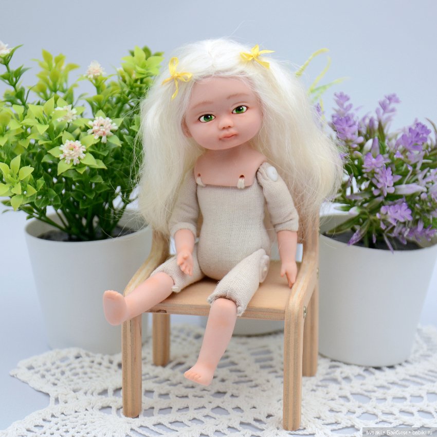 Интерьерная кукла, выполненная в смешанной технике (фото 5)