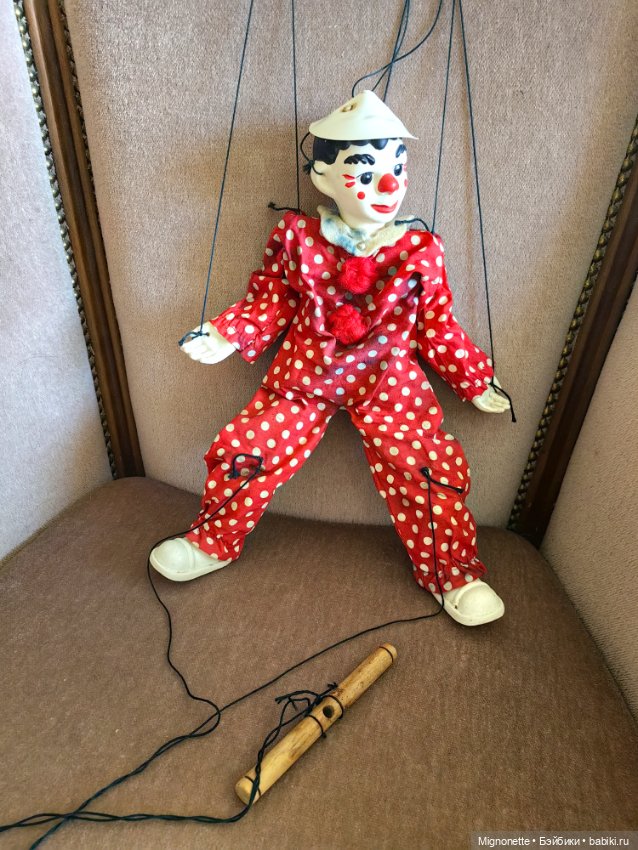 Марионетка Клоун, 1961г — Винтажные куклы и игрушки детства (фото 4)