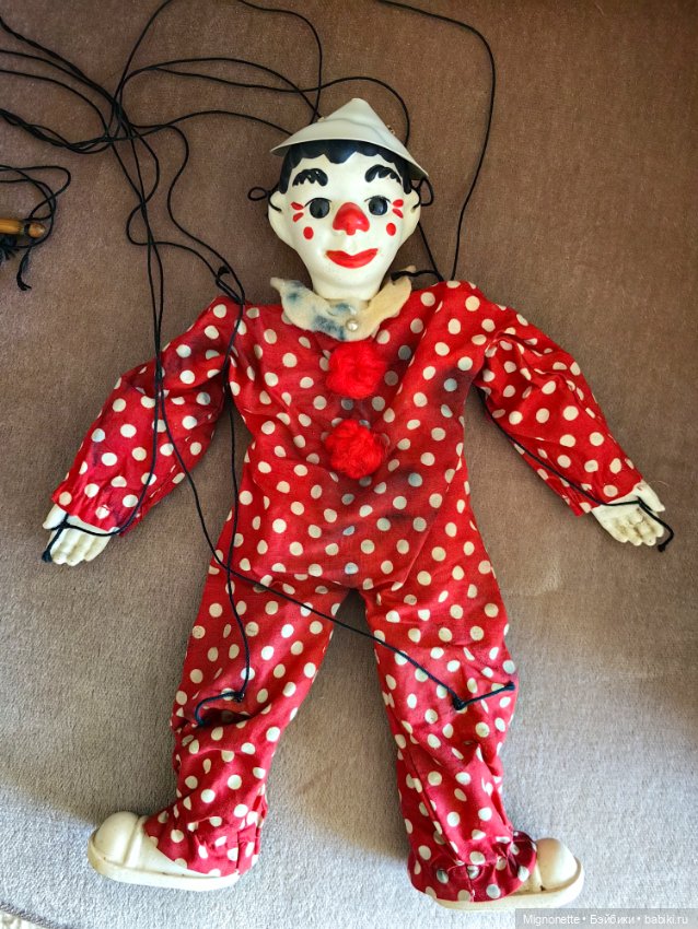 Марионетка Клоун, 1961г — Винтажные куклы и игрушки детства