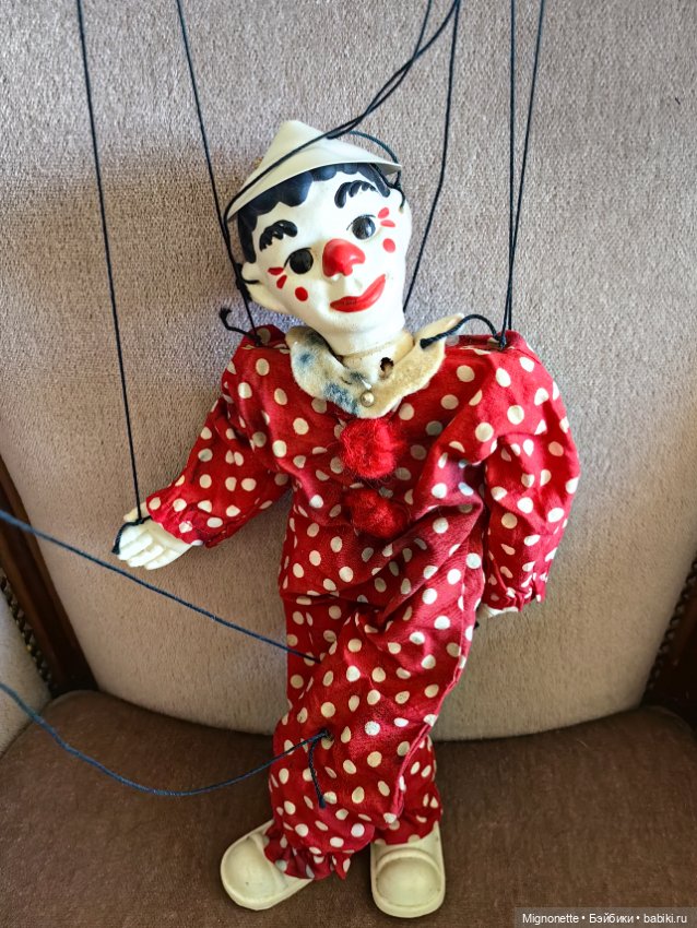 Марионетка Клоун, 1961г — Винтажные куклы и игрушки детства (фото 9)