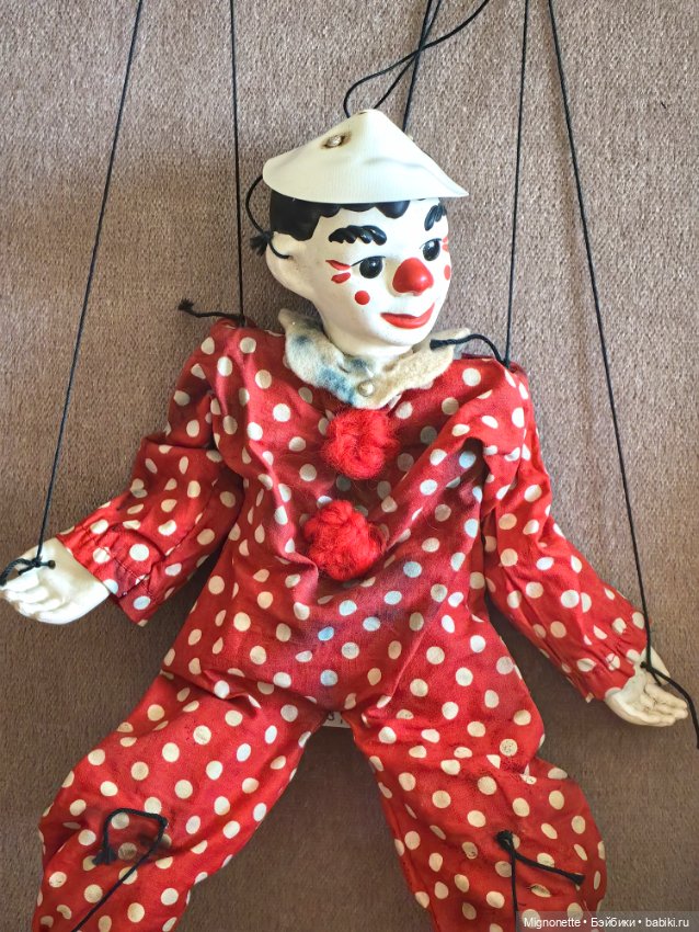 Марионетка Клоун, 1961г — Винтажные куклы и игрушки детства (фото 6)