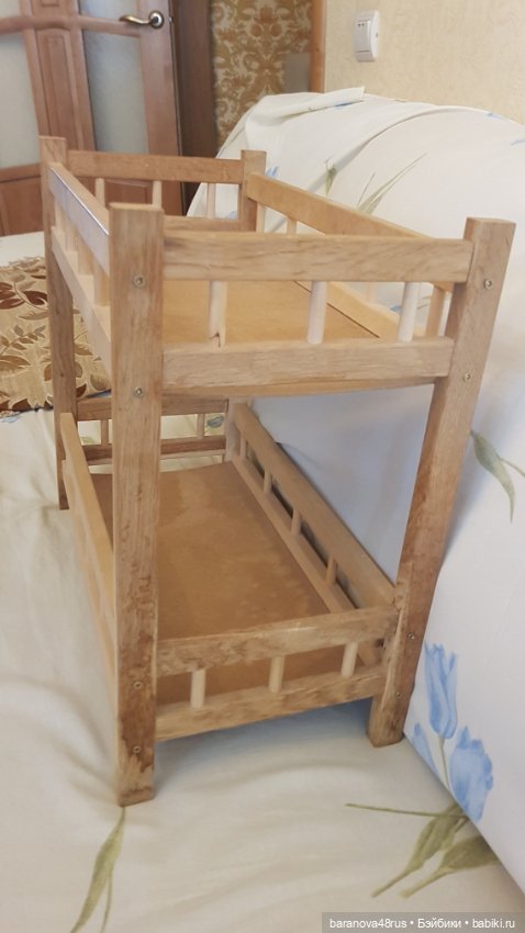 Набор: Винтажная деревянная двухъярусная кровать с новой постелькой (фото 7)