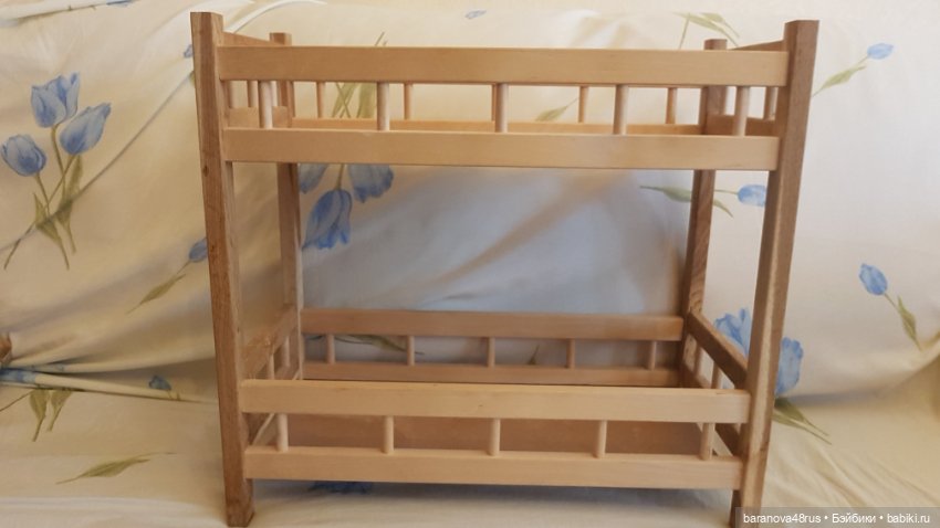 Набор: Винтажная деревянная двухъярусная кровать с новой постелькой (фото 6)